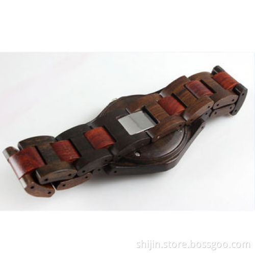 Wooden watch with red and black sandalwood for couples, environmental, China manufacturer, OEM